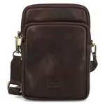 Pánská kožená crossbody kapsa tmavě hnědá - SendiDesign Huron