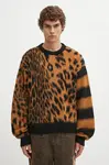 Sveter s prímesou vlny Aries Brushed Leopard