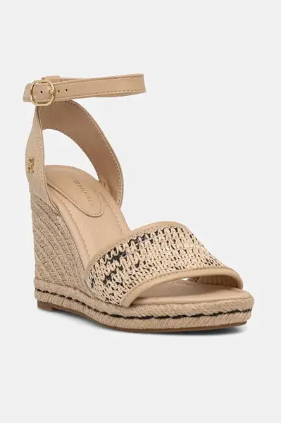 Tommy Hilfiger sandály HIGH WEDGE ESPAD RAFFIA