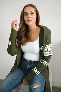Kabát s titulky khaki