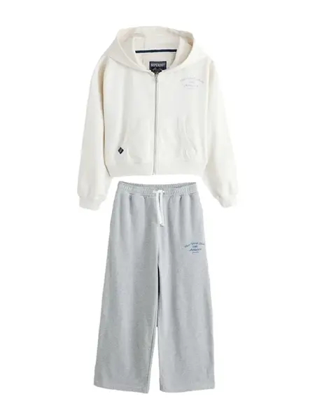 Superdry & Co Set  svetlosivá / biela