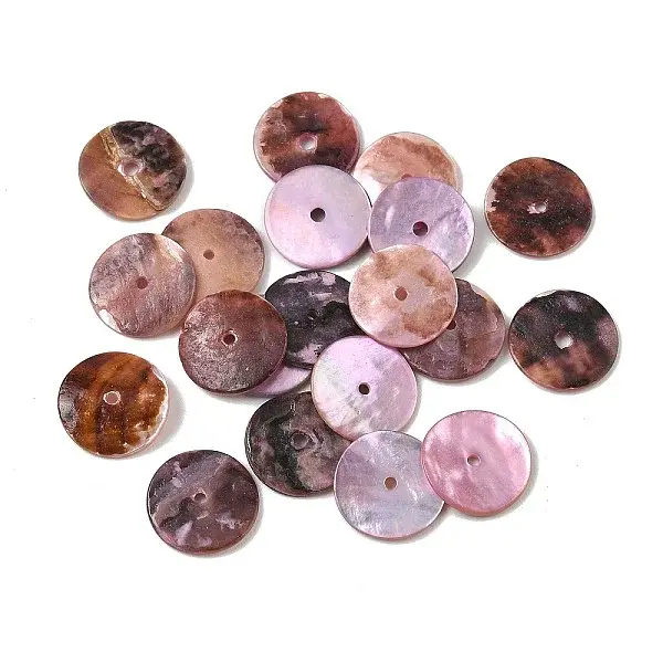 Spray Painted Natural Akoya Shell Disc Charms