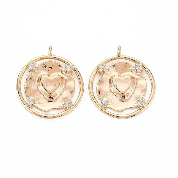Brass Micro Pave Clear Cubic Zirconia Pendants
