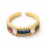 Cubic Zirconia Rectangle Open Cuff Ring