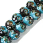 Handmade Gold Sand Lampwork Beads Strands
