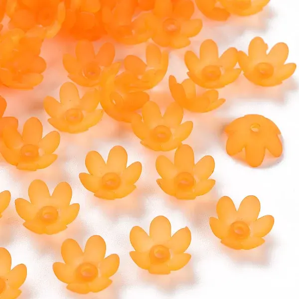 Frosted Acrylic Bead Caps