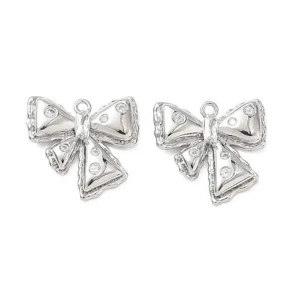 Brass Micro Pave Clear Cubic Zirconia Pendants