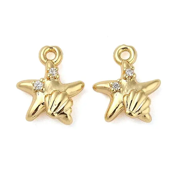 Brass Micro Pave Cubic Zirconia Pendants