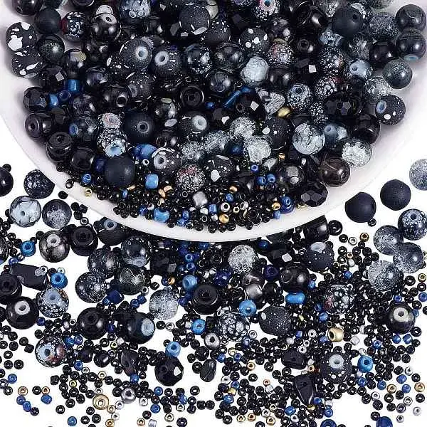 2 Bag Glass Round Beads Set