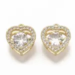Brass Micro Pave Clear Cubic Zirconia Charms