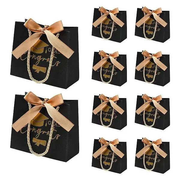 Gold Stamping Graduation Cap Paper Gift Bags