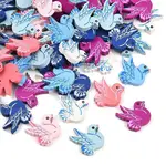 80Pcs Natural Wood Printed Beads