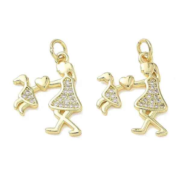 Brass Micro Pave Cubic Zirconia Pendants