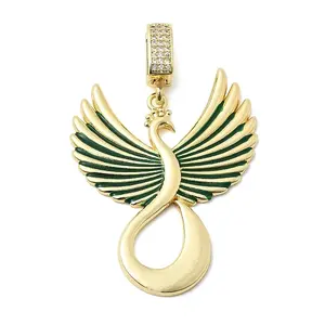 Brass Micro Pave Clear Cubic Zirconia Pendants