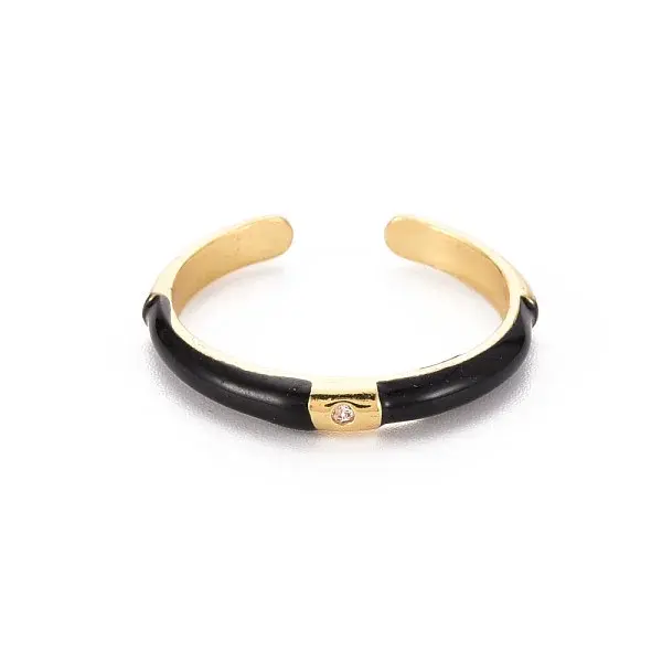 Brass Enamel Cuff Rings