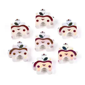 UV Plating Opaque Printed Acrylic European Beads