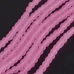 Baking Paint Transparent Glass Beads Strands