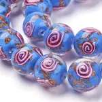 Handmade Gold Sand Lampwork Beads Strands