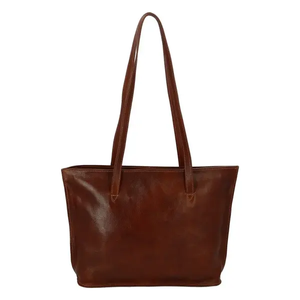 Dámská kožená kabelka hnědá - Delami Vera Pelle Karola