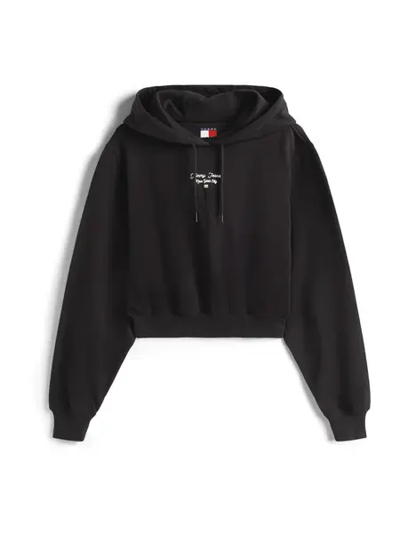 Tommy Jeans Mikina 'ESSENTIAL'  čierna / biela