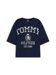 TOMMY HILFIGER Tričko 'VARSITY CREST'  béžová / námornícka modrá