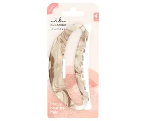 Velký skřipec do vlasů Invisibobble Clipstar XL Amber Glow - béžovo-hnědý s jantarovým designem + dárek zdarma