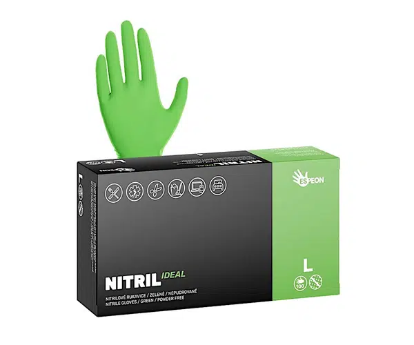 Nitrilové rukavice Espeon Nitril Ideal - 100 ks, zelené, velikost L (100155) + dárek zdarma