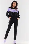 Awama Woman's Sweatshirt A497 Black/Violet