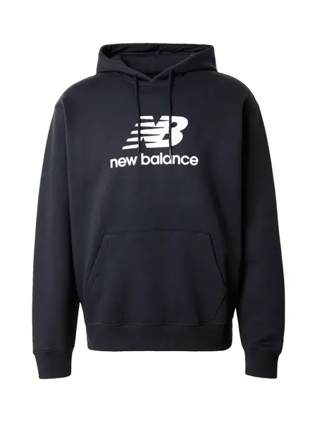 new balance Mikina 'Essentials'  čierna / biela