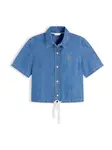 TOMMY HILFIGER Blúzka 'Boxy Fit Short Sleeve'  modrá denim