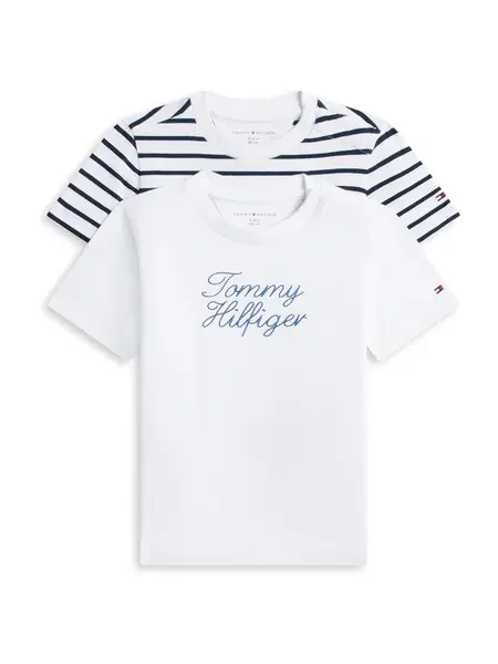 TOMMY HILFIGER Tričko  tmavomodrá / biela
