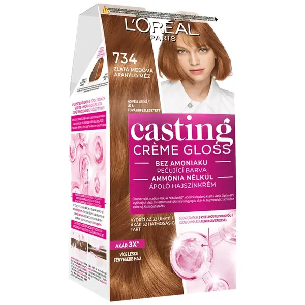 Barvící krém bez amoniaku Loréal Casting Créme Gloss - 734 zlatá medová - L’Oréal Paris + dárek zdarma