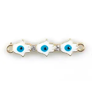 Alloy Evil Eye Enamel Connector Charms