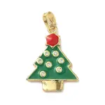 Christmas Brass Micro Pave Cubic Zirconia Pendants