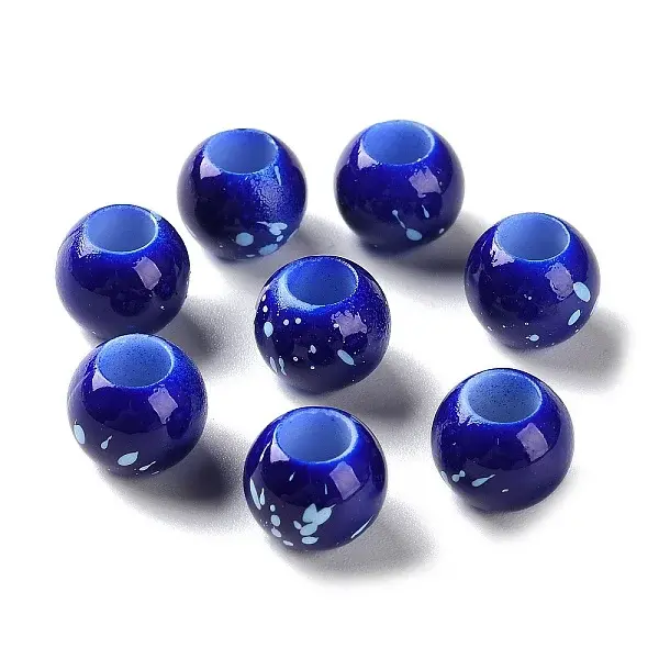 Spray Painted ABS Plastic European Beads