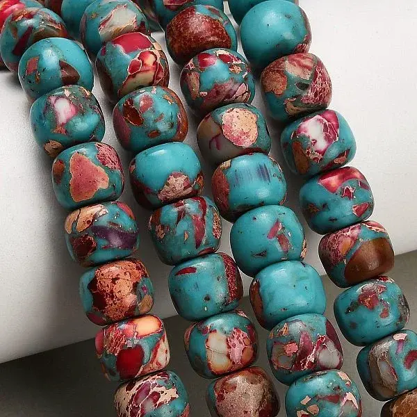 Dyed Synthetic Imperial Jasper Beads Strands