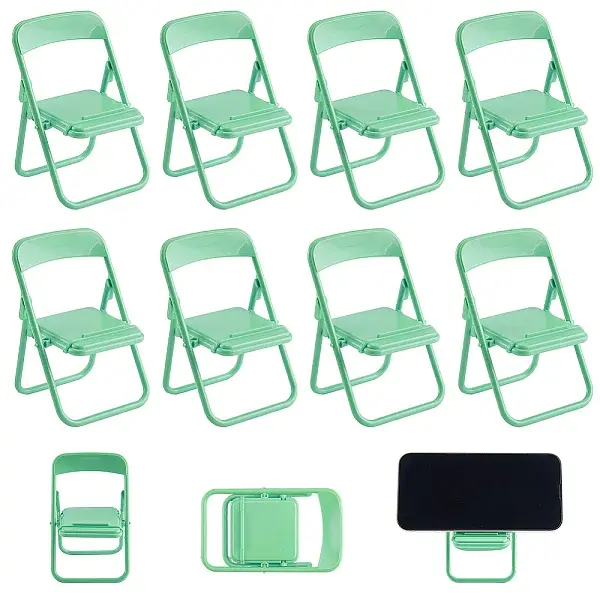 8Pcs Cute Mini Chair Shape Foldable Plastic Mobile Phone Holders