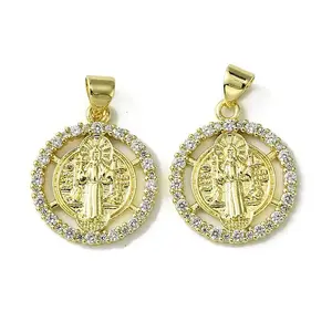 Brass Micro Pave Cubic Zirconia Pendants