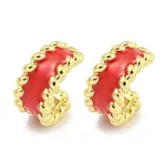 Brass with Enamel Cuff Earrings
