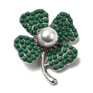 Acrylic Pearl & Rhinestone Brooches