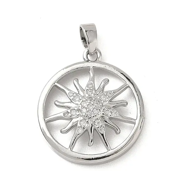 Brass Micro Pave Cubic Zirconia Pendants