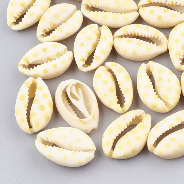 Printed Cowrie Shell Beads