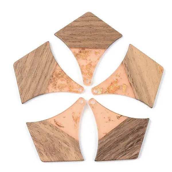 Transparent Resin & Walnut Wood Pendants