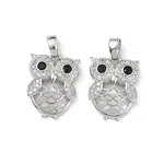 Brass Micro Pave Black Cubic Zirconia Pendants