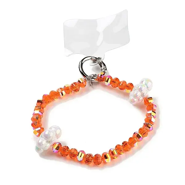 Alloy & Glass & Acrylic Beads Mobile Straps
