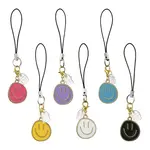 12Pcs 6 Colors Alloy Enamel Mobile Straps