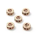 Brass Micro Pave Cubic Zirconia Beads