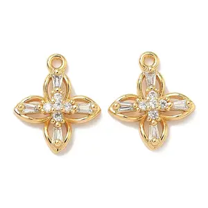Brass Micro Pave Cubic Zirconia Pendants