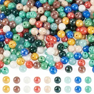 325G Electroplate Round Glass Beads Strands