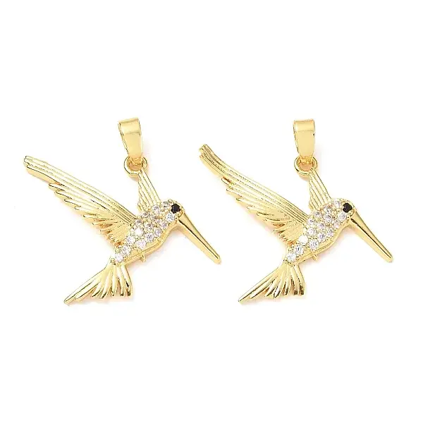 Brass Micro Pave Clear Cubic Zirconia Pendants